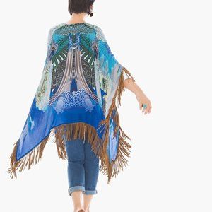 Imperial Peacock Fringed Ruana